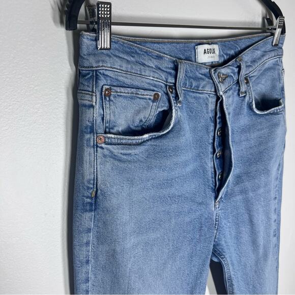 AGOLDE Sz 29  Riley High Rise Straight Crop Jeans in Volt - Picture 13 of 13